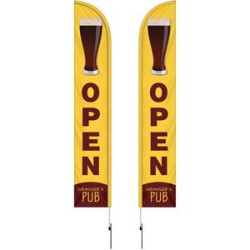 12' Double Sided Half Drop Banner w/ Premium Hardware & Spike