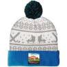 Knit Beanie with Pom and Ribbed Cuff (Printed Logo)