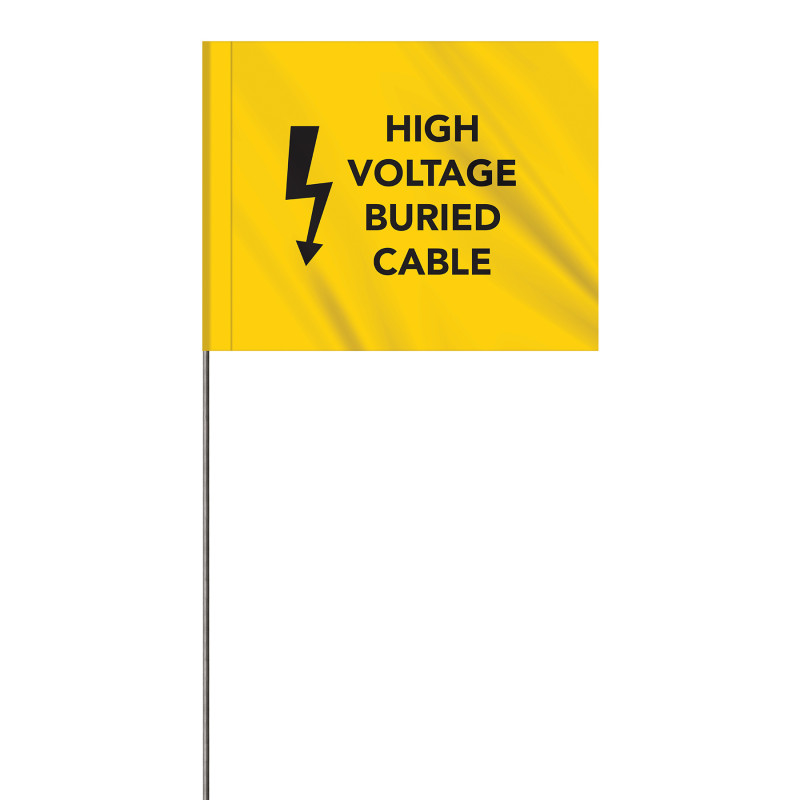 1-Color 4" x 5" Custom Vinyl Marking Flag with 24" Wire