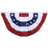 18" x 36" 5-Stripe and Stars Cotton Pleated Fan