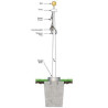 35' White Fiberglass Flagpole Internal Halyard - Hinged Base