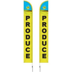 15' Double Sided Half Drop Banner w/Premium Hardware & Spike