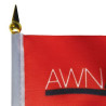 Gold spear point and pole sleeve close up