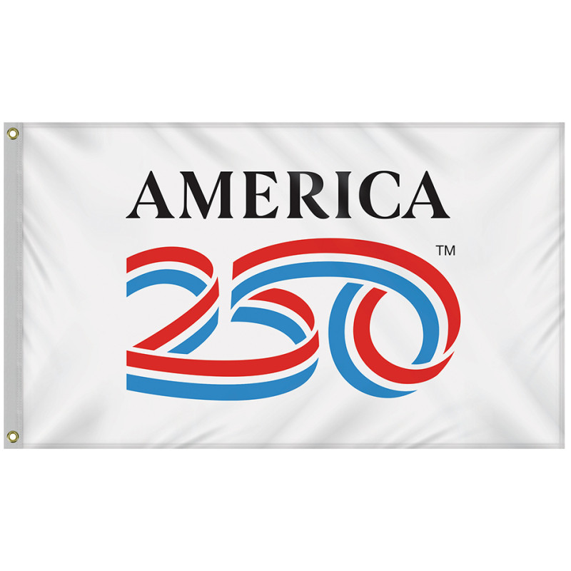 3' X 5' America 250th White Poly-Cotton Flag