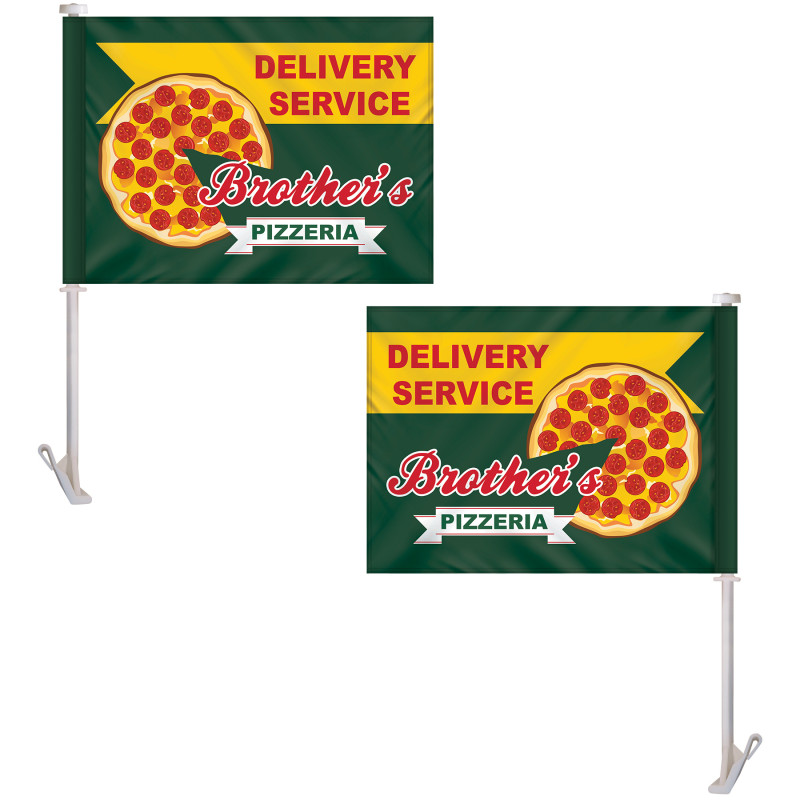 11.5" x 15" Double Sided Digitally Printed Custom Car Flag