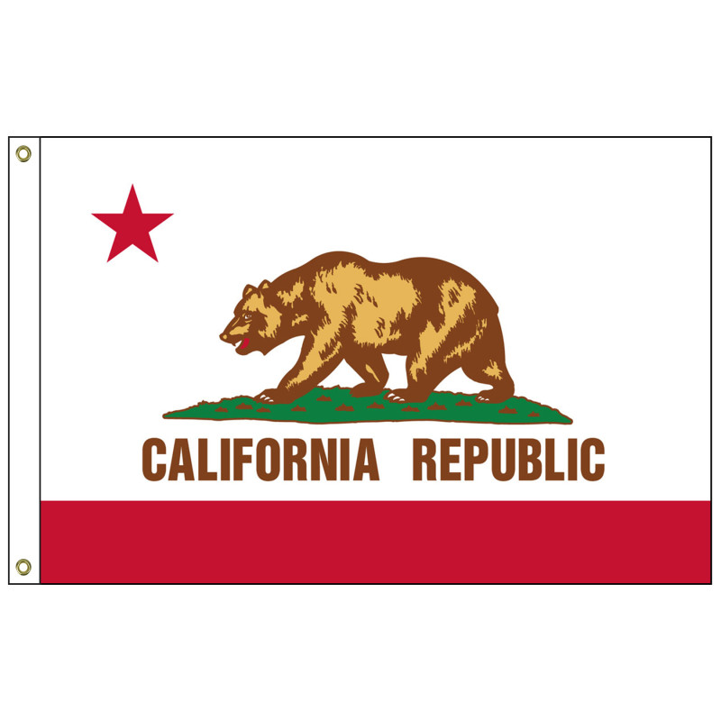California 3' x 5' Nylon Flag w/ Heading & Grommets