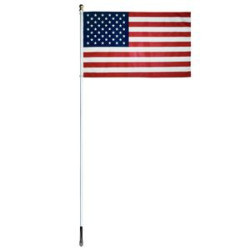 10' Silver Inground Economy Aluminum Display Pole w/ 3' x 5' Printed US Flag