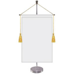 11-19.7" Metal Telescopic Flagpole with One Single Reverse Banner with Hanging Cord