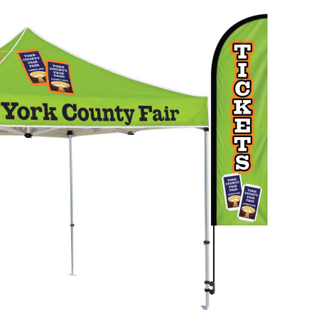 8' Single Reverse Half Drop with Hardware and Tent Clamp