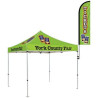 Clamp and banner attached to tent