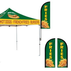 6' Double Sided Half Drop with Hardware and Tent Clamp