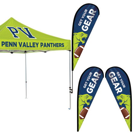 8' Double Sided Teardrop with Hardware and Tent Clamp