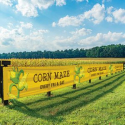Banner in use at a farm public event