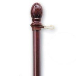 5' x 1" Dark Mahogany 1-Piece Pole