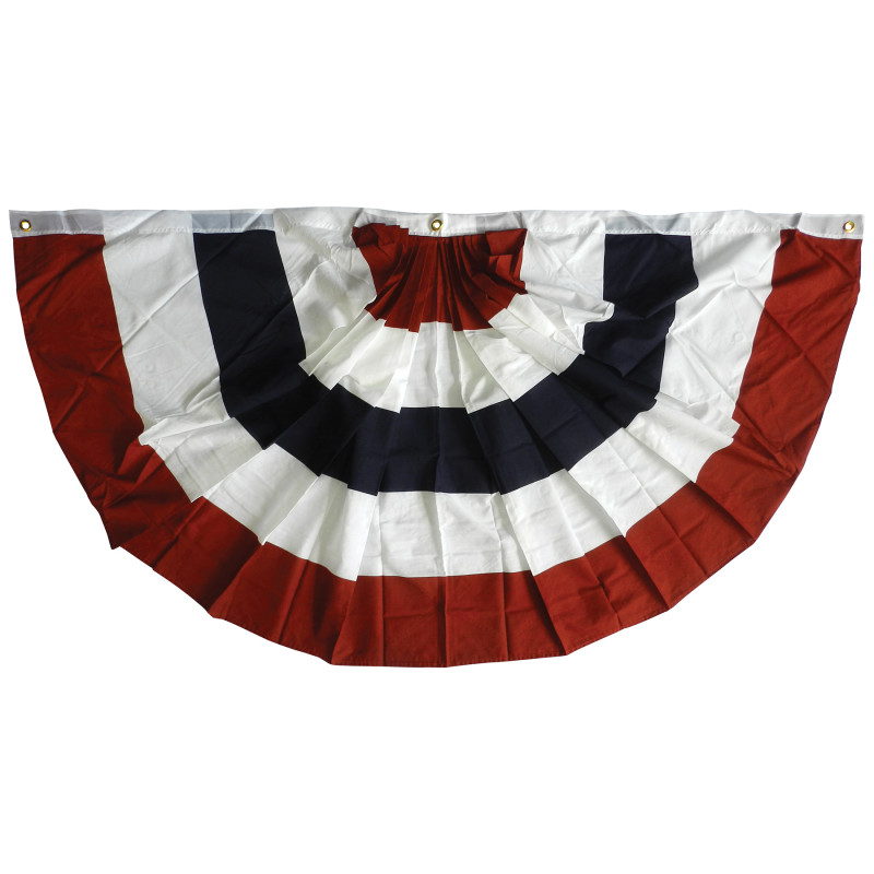 3' x 6' 5-Stripe Printed Cotton Pleated Fan