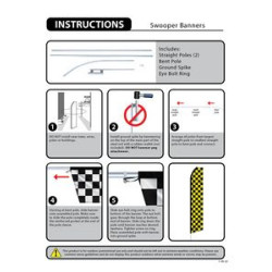 12' Digitally Printed Black/White Checkered Swooper Banner