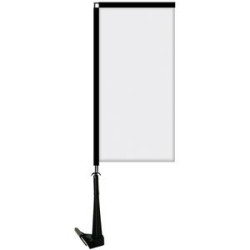 Single Reverse Portable Rectangle Car Flag - Non-Adjustable Base