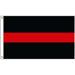 2' x 3' Thin Red Line Flag w/ Heading & Grommets