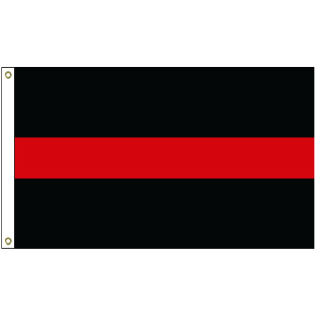 2' x 3' Thin Red Line Flag w/ Heading & Grommets