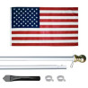 8' Silver Inground Economy Aluminum Display Pole w/ 3' x 5' Printed US Flag