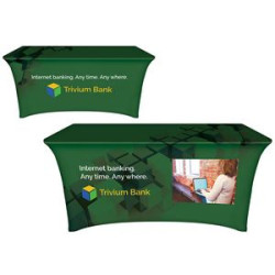 Full custom full color stretch table cover