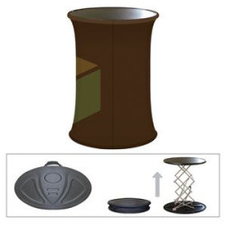 Back of InstaStand Auto rise table