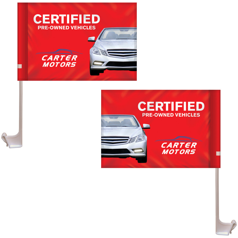 7.5" x 10.5" Stationary Use Double Sided KP Car Flag