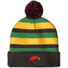 Knit Beanie with Pom and Cuff (Woven Logo)