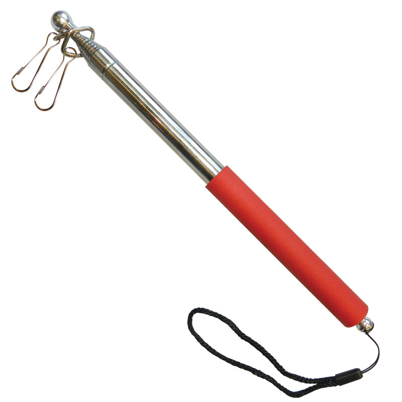 Handheld Telescopic Flagpole - Solid Red Handle