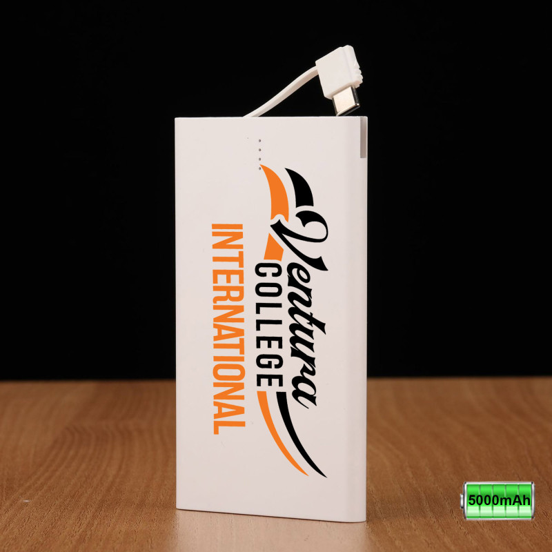 5000mah Credit Card Shape Power Bank With USB Cable Built-in