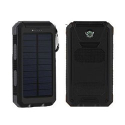 Portable 10000mAh Solar Power Bank w/LED Flashlight