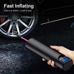 Tire Inflator Portable Air Compressor Gauge Emergency LED LigLht for Car/Motorcycle/Ball