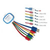 5-in-1 USB Universal Charging Multi-Cable w/LED Topper & Loop