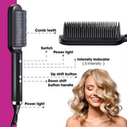 Two in one Hot Air Brush Straightening and Curling Iron