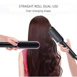 Two in one Hot Air Brush Straightening and Curling Iron
