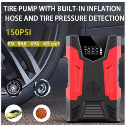 Emergency 10000mAh Battery Booster Jump Starter W/ 150PSI Air Compressor