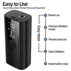 8000mAh Car Electrical Air Pump Mini 150PSI Wireless Tire Inflatable Deflate Inflator Air Compressor