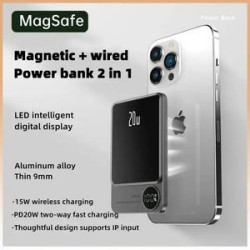15W MagSafe Wireless Charger with 5000mAh Power Bank