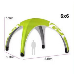 10ftx10' Custom Inflatable Air Dome Tent W/ 2x Full Wall and Awning