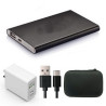 Ultra-Slim 5000mAh Metal Power Bank Travel Kit - UL Certified
