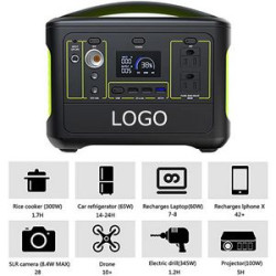 600W/153600mAh/12V Portable Power Supply w/Flashlight & SOS Light
