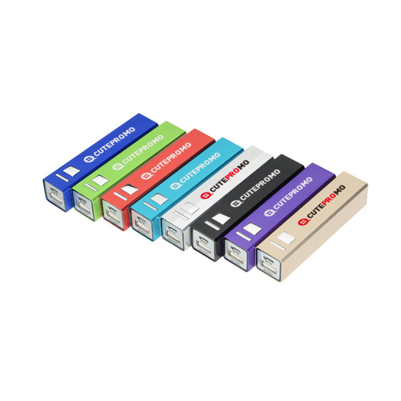 2200mAh Metal Portable Power Bank w/LED Light