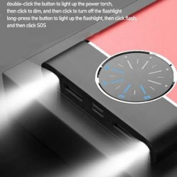 20000mAh power bank with display screen and dual LED lights