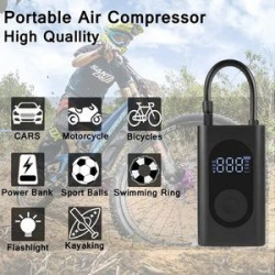 Electric air pump for inflatables for car tires with Led flashinglight & emergency SOS light 150 PSI
