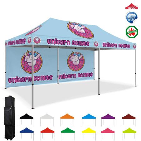 10' x 20' Pop Up Tent with Single Side Full Color Background Wall