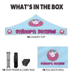 10' x 20' Pop Up Tent with Single Side Full Color Background Wall