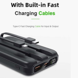 10,000mAh Magnetic Power Bank with Built-in USB-C & LED - Lit Logo Feature