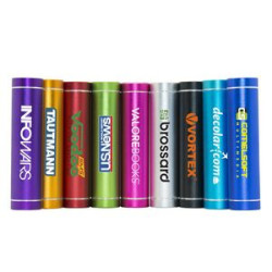 USA Made 2200mAh Aluminum Cylinder Power Bank w/Cable