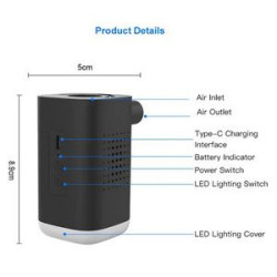 Portable wireless mini air pump for tire inflator
