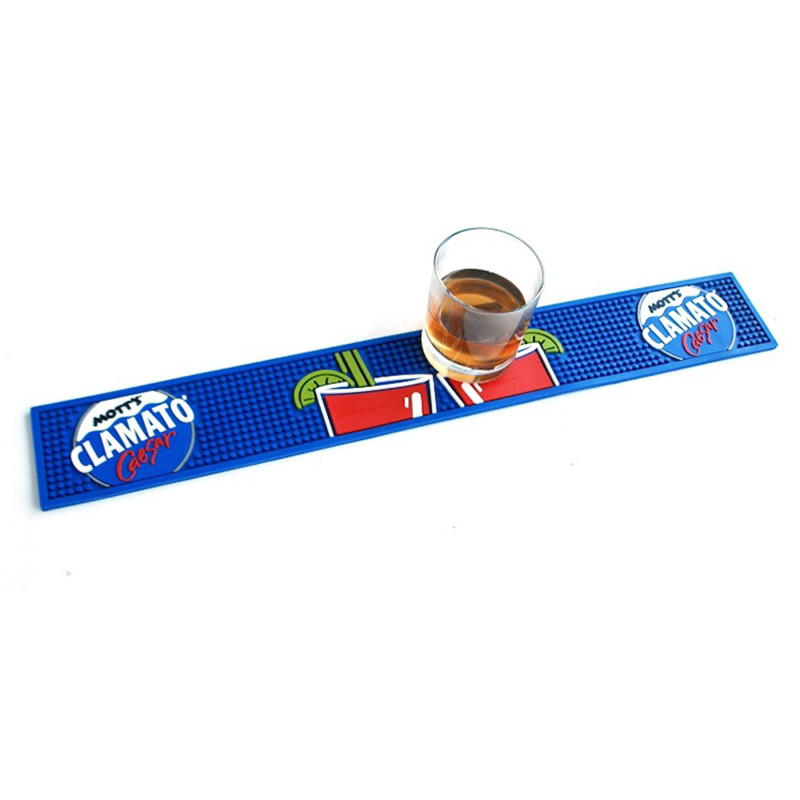 Promotional Soft PVC Beer Bar Rail Mat w/Epoxy Logo